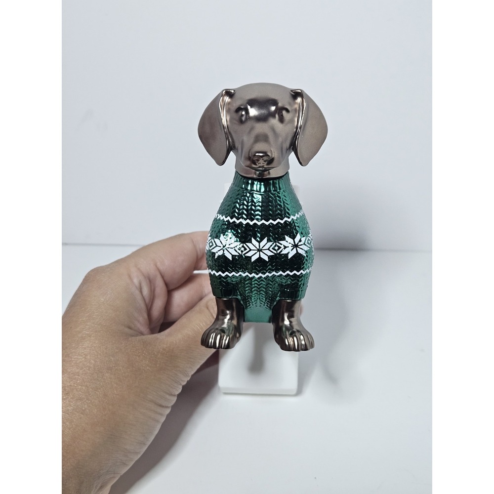 Bath Body Works Green Sweater Dachshund Wallflower Plug Holiday Snowflake Dog